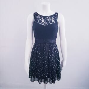 B. Smart Junior Fit and Flare Black Lace Bodice Party Dress